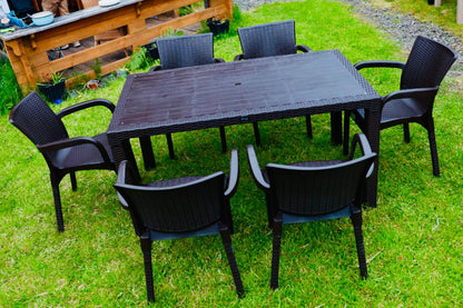 Charcoal Table without Glass Top and Chair Set