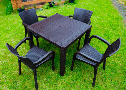 Charcoal Table without Glass Top and Chair Set