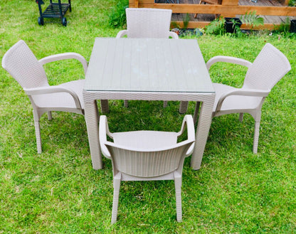 Cream Table with glass top and chair set