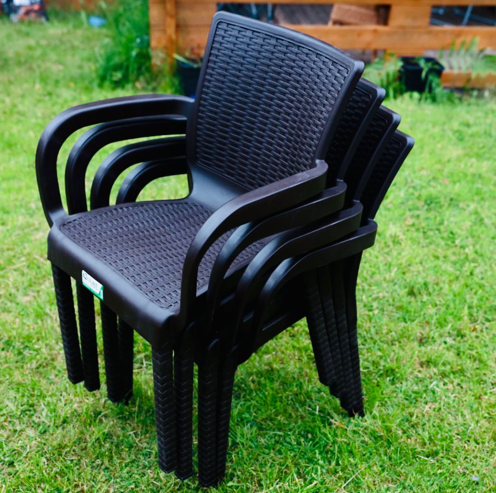 Charcoal rattan 2 pack chair set